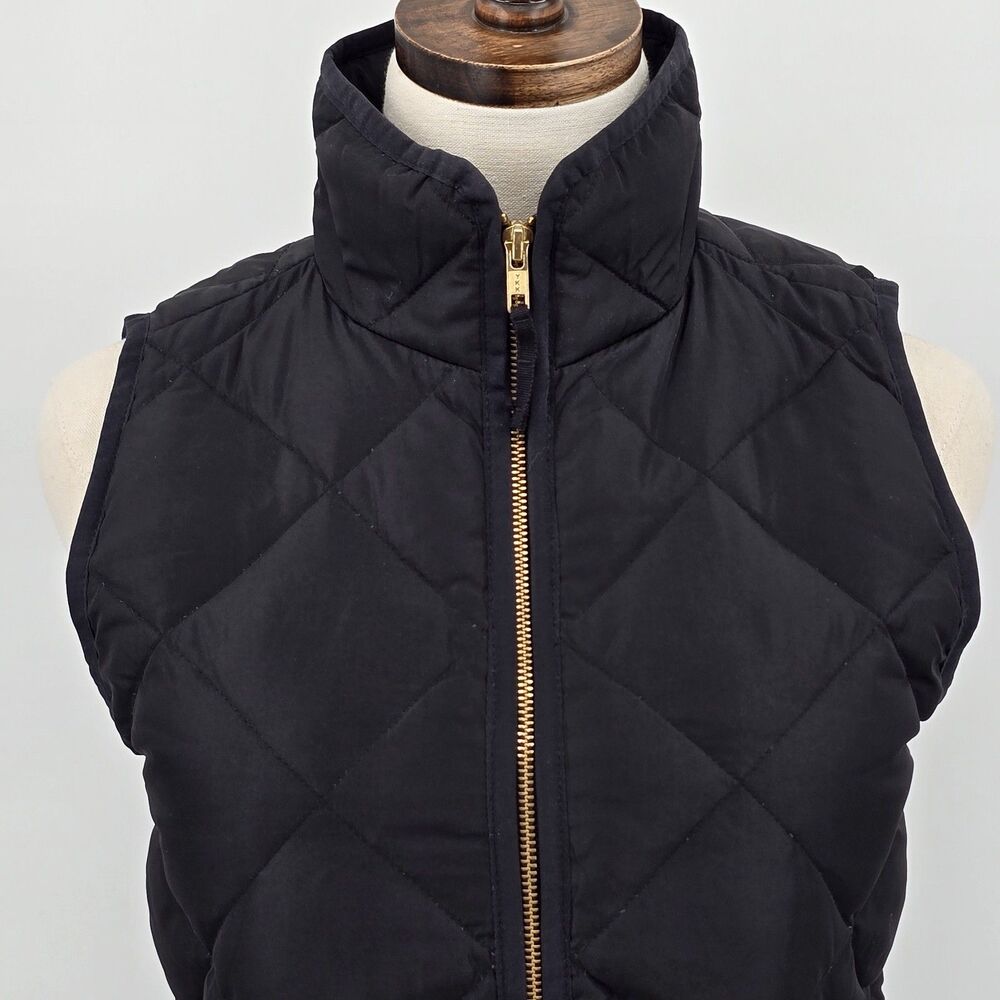 J. Crew Factory Down Puffer Vest Women's XXS Black Quilted